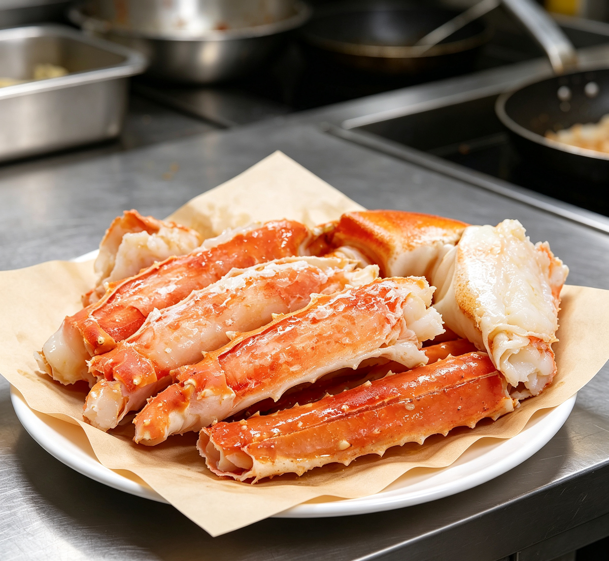 Cooked king crab legs