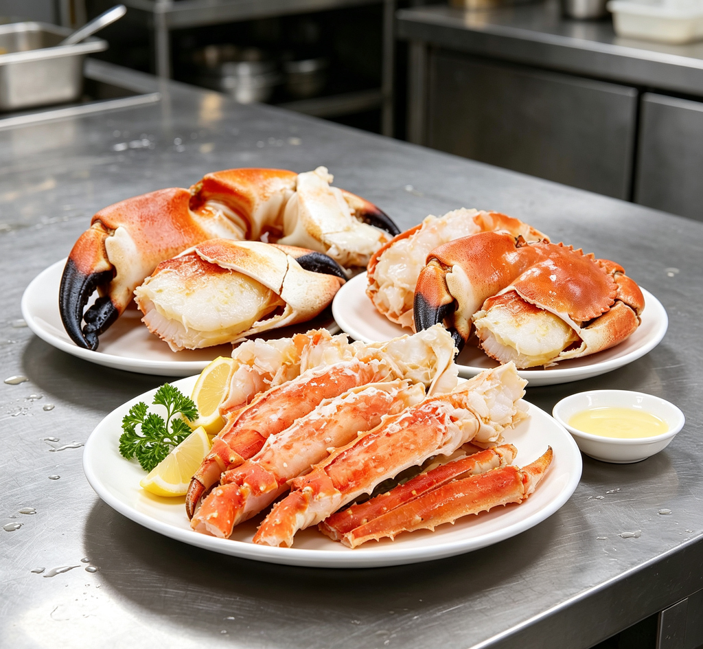 Cooked king crab legs