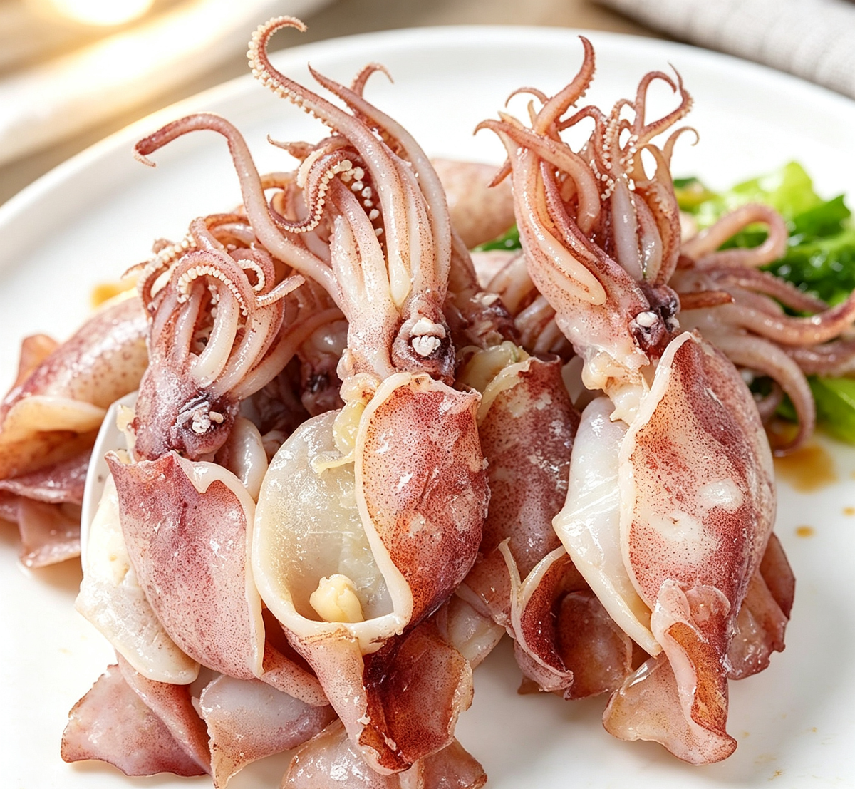 Fresh squid medallions