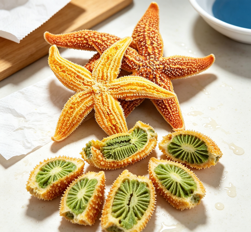 Starfish-shaped seafood delicacy