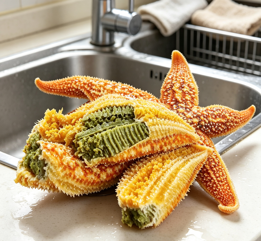 Starfish-shaped seafood delicacy