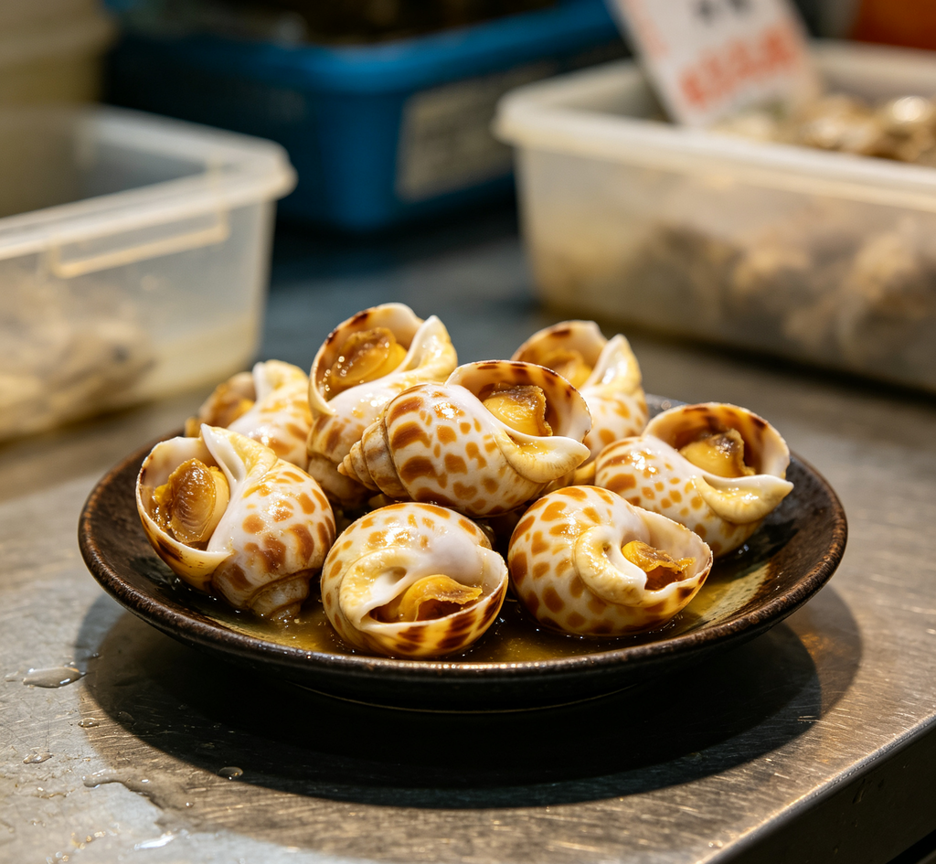 Fresh sea snails on a plate